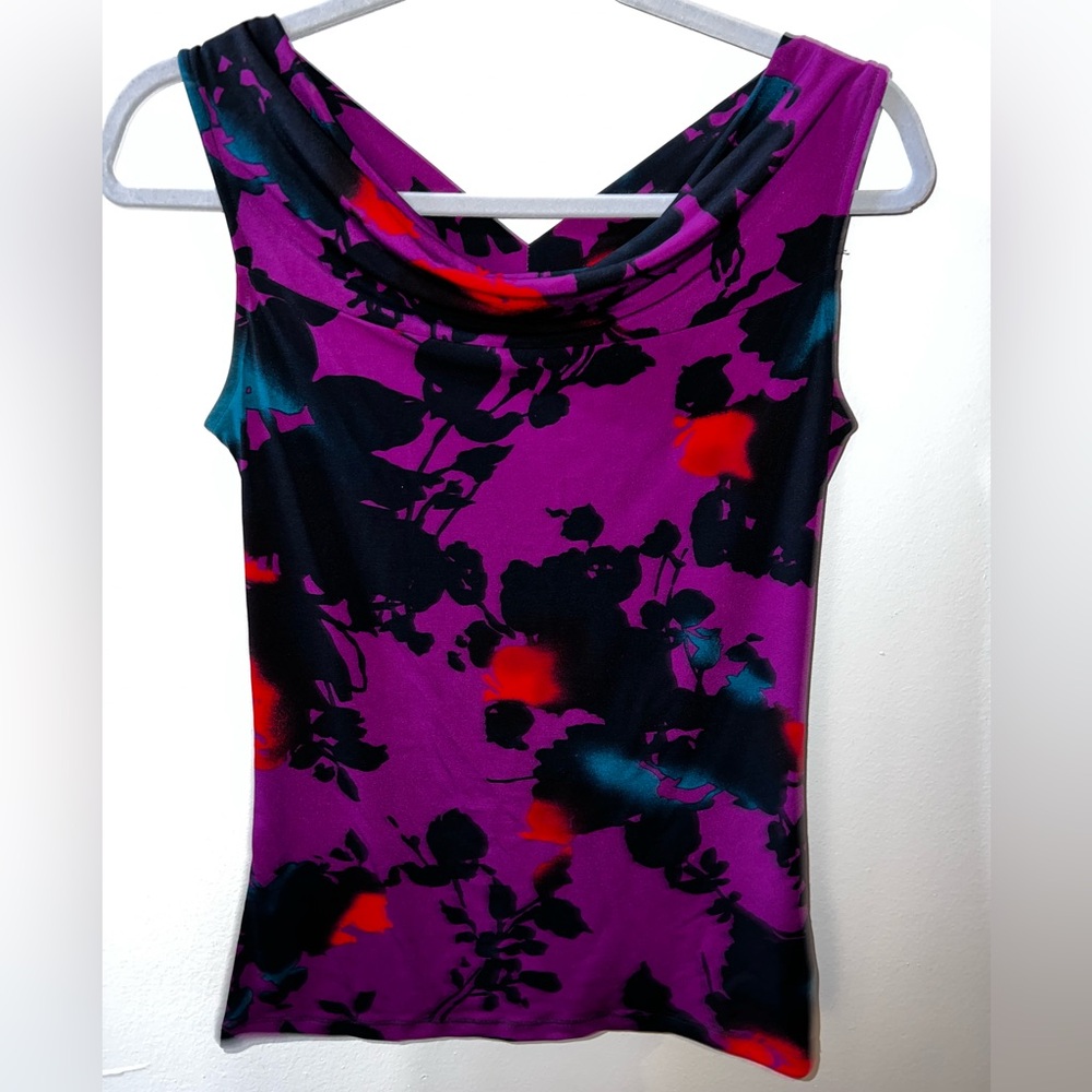 The Limited Purple and Red Floral Blouse